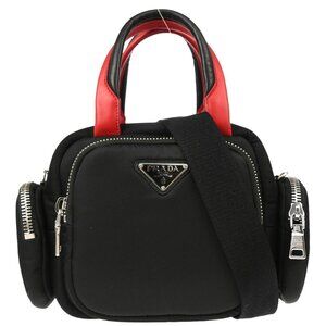 Prada Black Nylon 2way Tote Handbag 255 194770